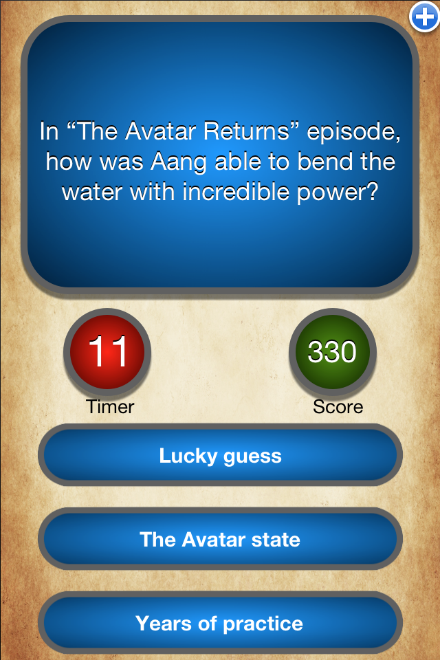 Screenshot "Avatar the Last Airbender Edition" King's App Trivia Screenshot "Avatar the Last Airbender Edition" King's App Trivia